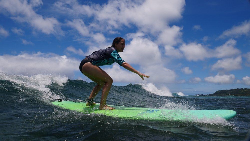 Standing up on a first wave